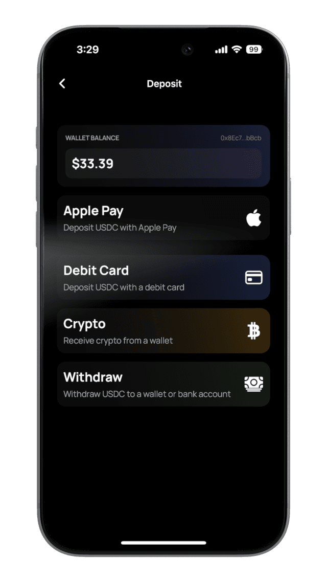 Ratio Funding Screen